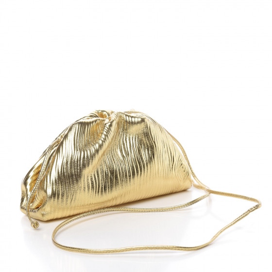 gold bottega pouch
