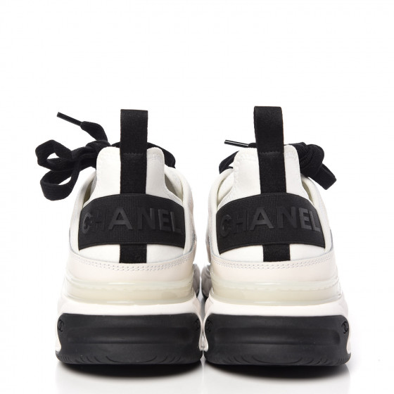 chanel cc velvet calfskin mixed fibers black gold chunky sneaker