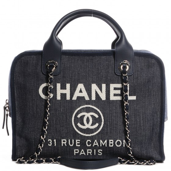 chanel denim bowling bolsa