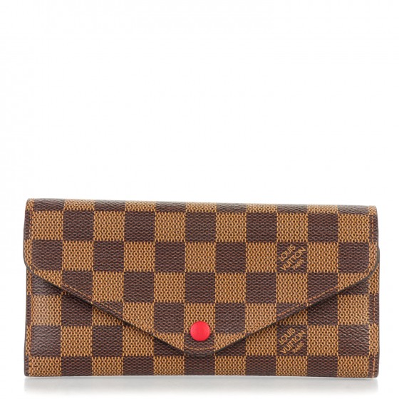 LOUIS VUITTON Damier Ebene Josephine Wallet Red 156332