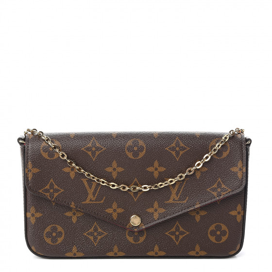 Louis vuitton monogram pochette felicie chain wallet fuchsia cheap