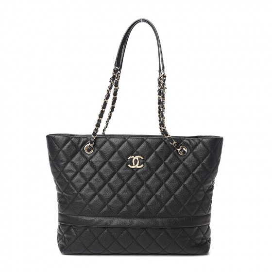 CHANEL Caviar Quilted Rolled Up Tote Black 535976 | FASHIONPHILE