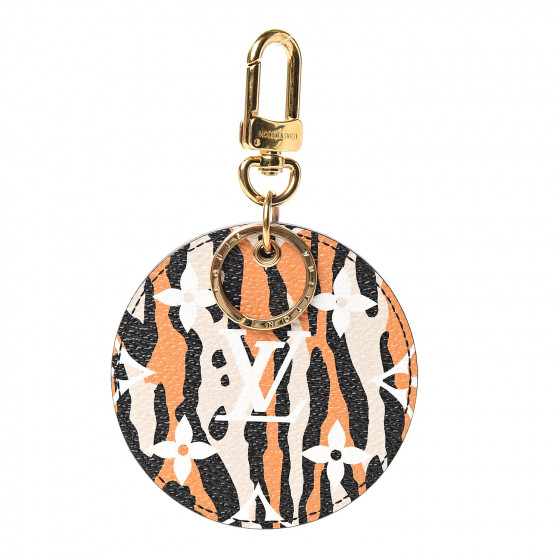 LOUIS VUITTON Monogram Giant Jungle Bag Charm Key Holder Ivory 534922 | FASHIONPHILE