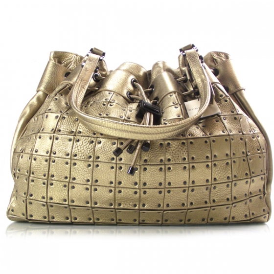 BURBERRY Prorsum Leather Large Studded Warrior Gold 25732