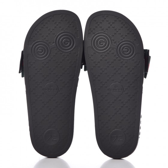 gucci black web ribbon bow slides flats