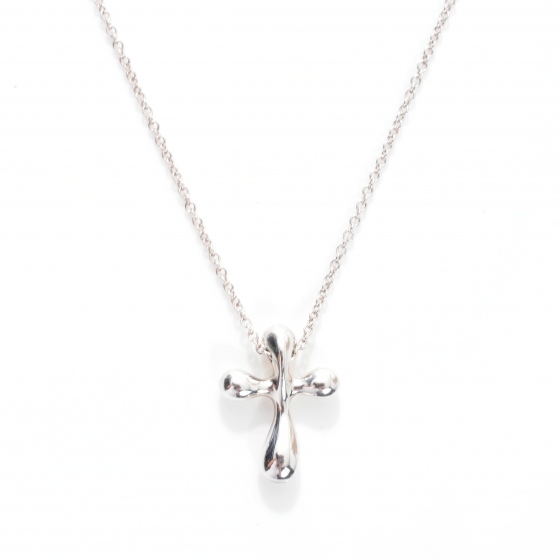 tiffany sterling silver cross necklace