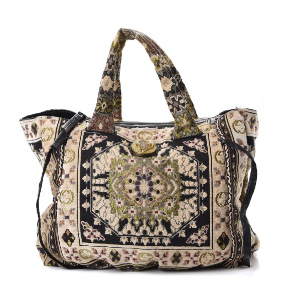 GUCCI Tapestry Large Hysteria Top Handle Bag 255484