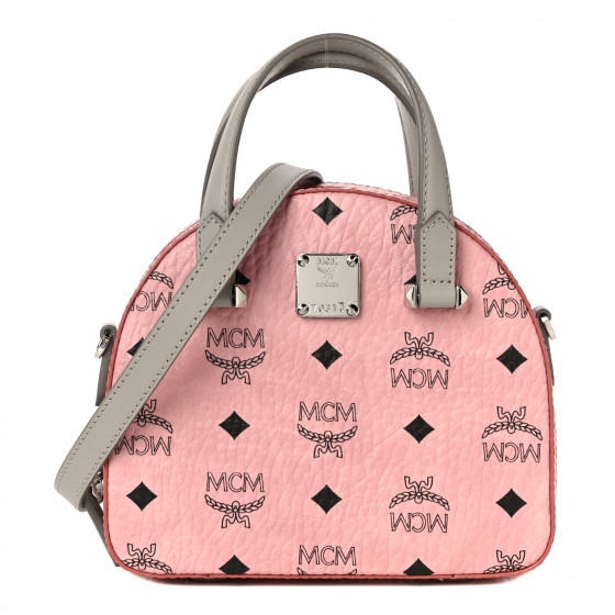 MCM Visetos Mini Half Moon Crossbody Bag Soft Pink