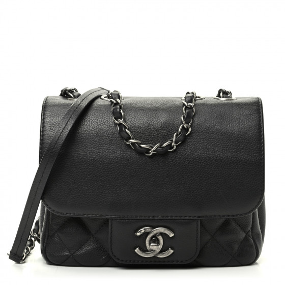 CHANEL Caviar Quilted Mini All About Flap Bag Black