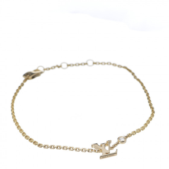 LOUIS VUITTON 18K Yellow Gold Diamond Idylle Blossom LV Bracelet 574325