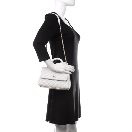 chanel coco handle iridescent white