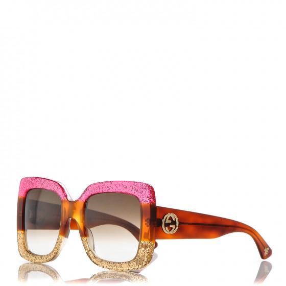 gucci glitter square sunglasses
