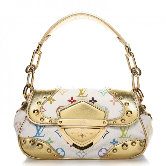 white and gold louis vuitton bag