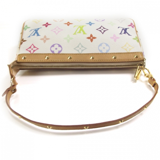 louis vuitton pochette white multicolor