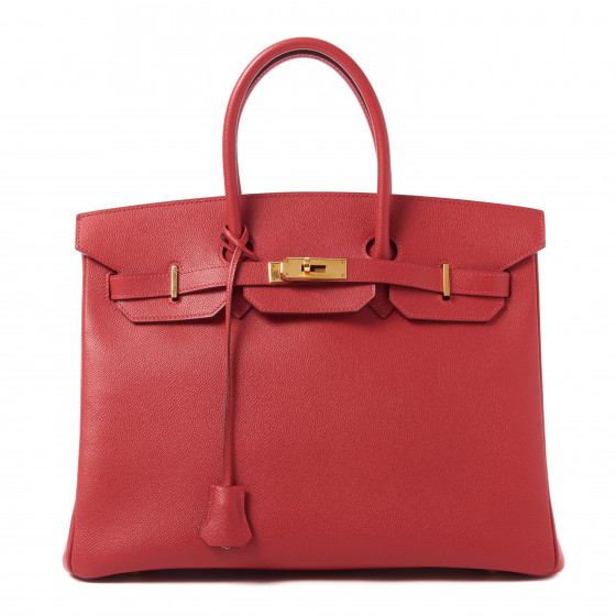 HERMES Epsom Birkin 35 Rouge Vif