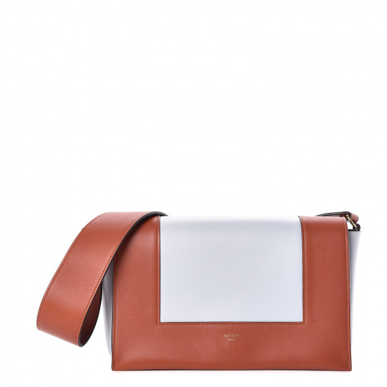 CELINE Shiny Smooth Calfskin Medium Frame Shoulder Bag Maple Frost 442414