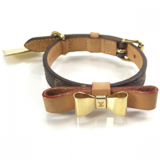 LOUIS VUITTON Monogram Baxter Dog Collar XS 17868