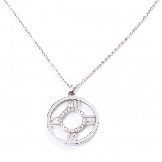 Tiffany 18k White Gold Diamond Atlas Pendant Necklace 45712 - Tiffany Atlas Pendant White Gold Tiffany 18k White Gold Diamond Atlas Pendant Necklace 45712 - Tiffany Atlas Pendant White Gold