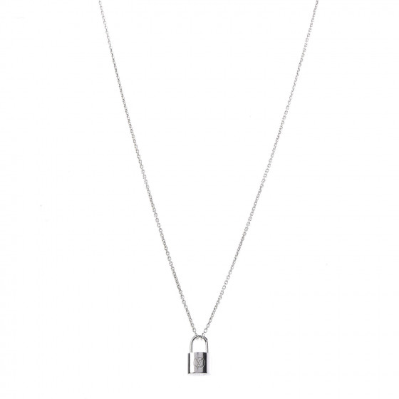 LOUIS VUITTON Sterling Silver Lockit Necklace 368108