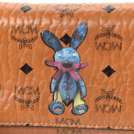 MCM Visetos Rabbit Three-Fold Flap Wallet Cognac 434888