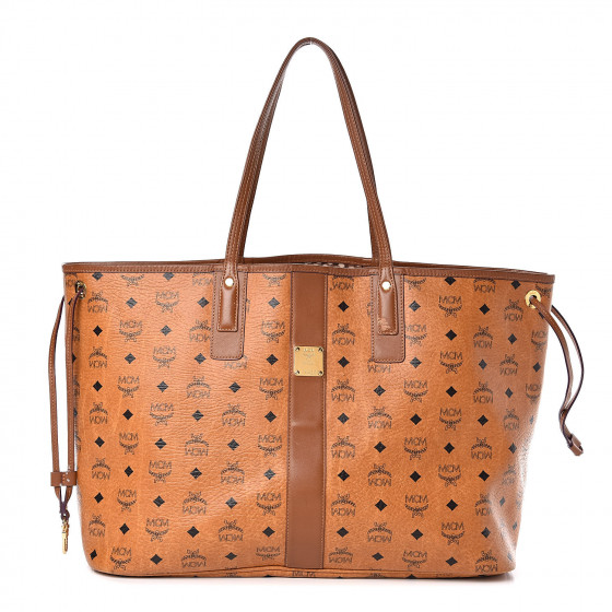 mcm liz large shopper bag cognac