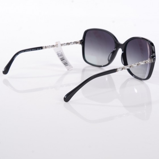 CHANEL Chain Sunglasses 5210-Q-A Black Silver 118271