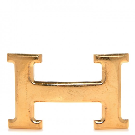 HERMES Polished 32mm H Belt Buckle Gold 253946