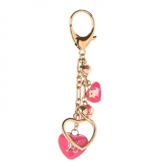 LOUIS VUITTON Coeurs Heart Bag Charm Key Holder Pink 254210