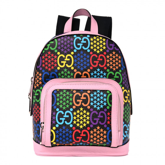 GUCCI GG Supreme Monogram Psychedelic Small Backpack Pink Multicolor