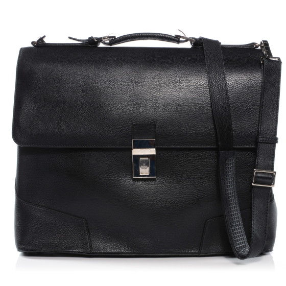 GUCCI Leather Briefcase Laptop Bag Black 39988