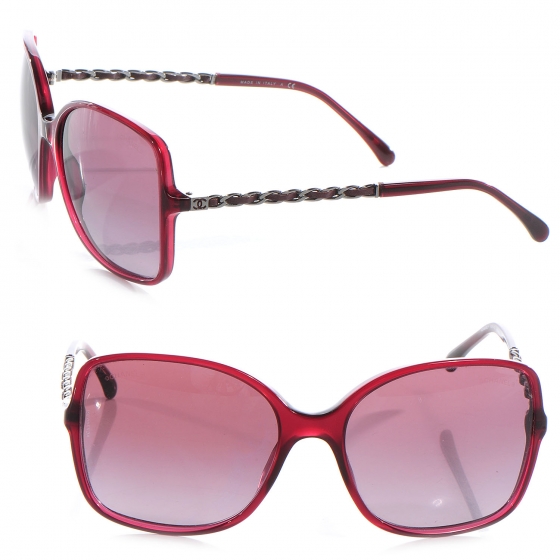 CHANEL Chain Sunglasses 5210-Q Red 61742