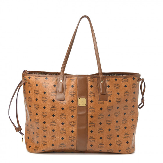 mcm liz large shopper bag cognac