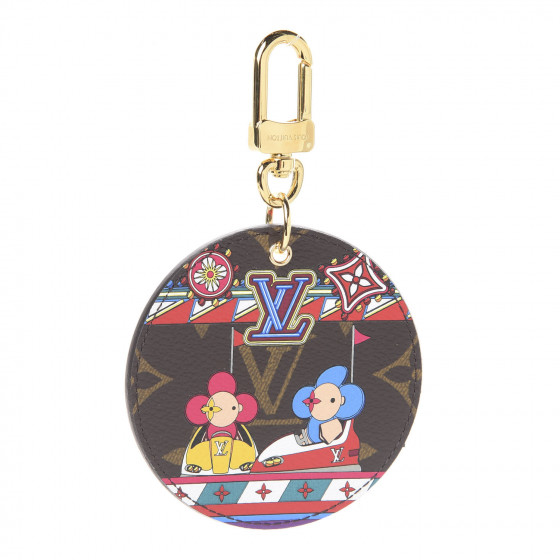 LOUIS VUITTON Monogram 2020 Christmas Animation Bumper Cars Bag Charm Key Ring Coquelicot 588154