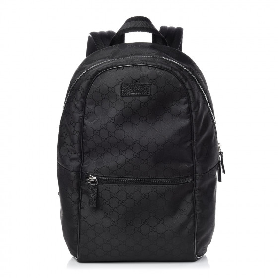 GUCCI Nylon Monogram Slim Backpack Black 396086