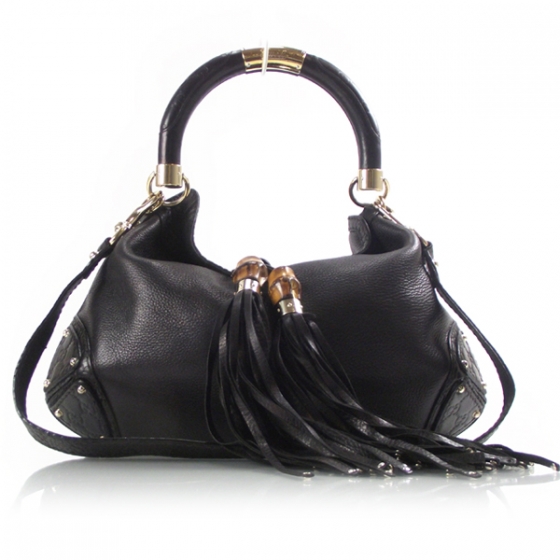 Gucci Leather Indy Bag Black 12628