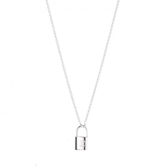 Louis Vuitton Sterling Silver Lockit Necklace 329926 - Silver Lockit Pendant Louis Vuitton Louis Vuitton Sterling Silver Lockit Necklace 329926 - Silver Lockit Pendant Louis Vuitton