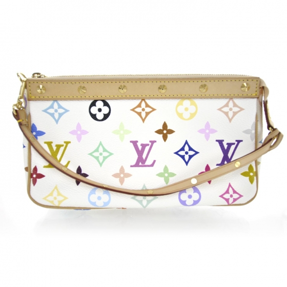 louis vuitton pochette white multicolor