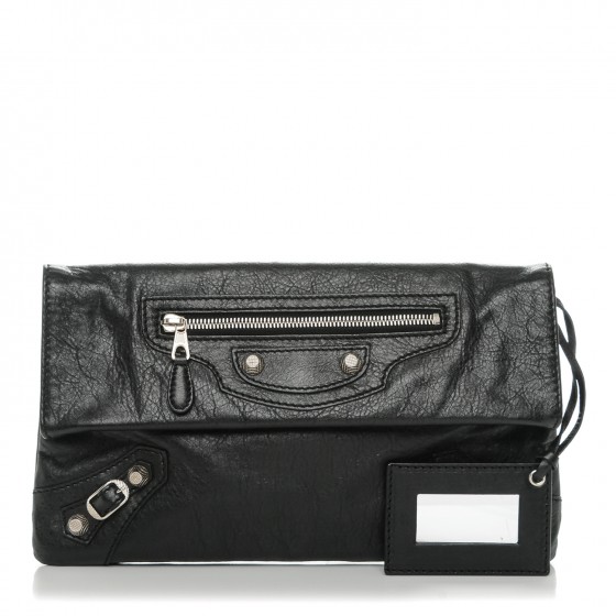 balenciaga giant envelope clutch bag black