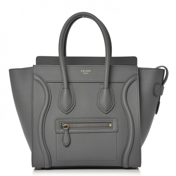 Celine Baby Drummed Calfskin Micro Luggage Kohl 250084
