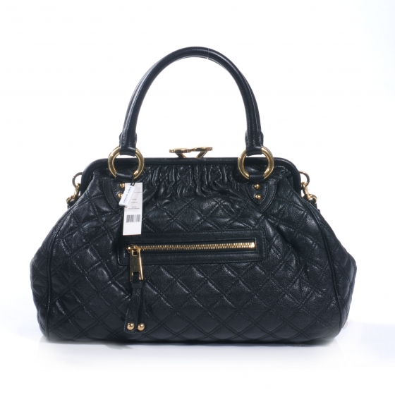 MARC JACOBS Quilted Leather Stam Black 51855