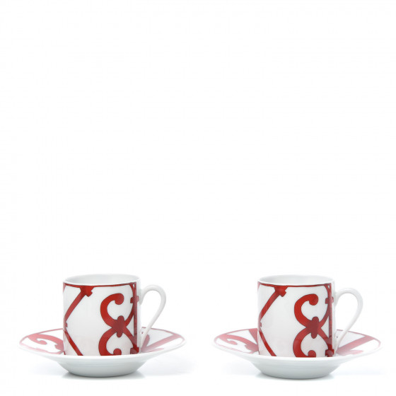 HERMES Porcelain Balcon du Guadalquivir Coffee Cup and Saucer Set 