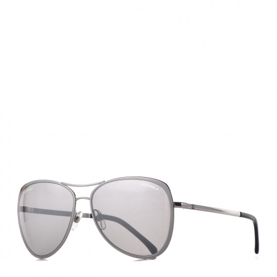 CHANEL Mirrored Pilot Summer Sunglasses 4223 Silver 353701