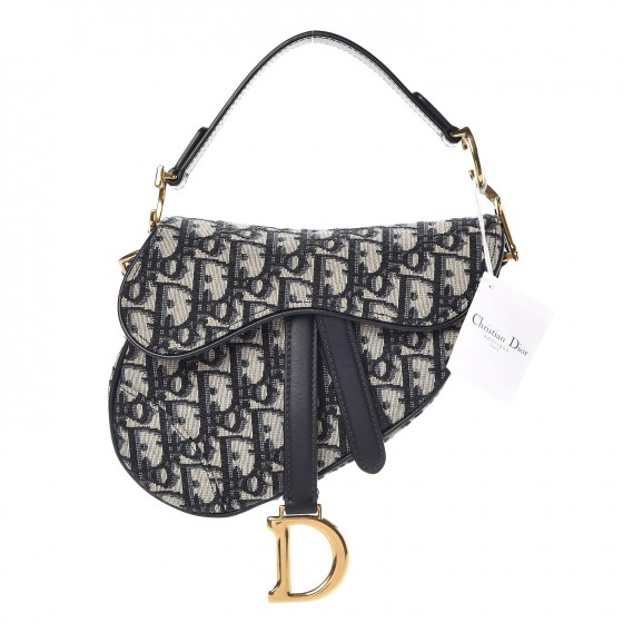 christian dior oblique saddle bag blue