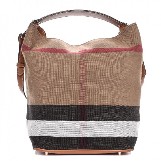 burberry canvas check medium ashby hobo