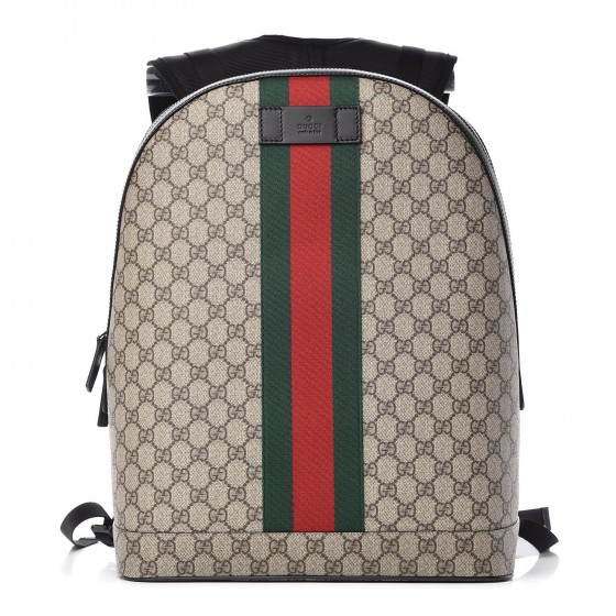 black gucci backpack with red and green stripe