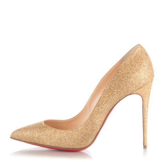 christian louboutin gold glitter heels