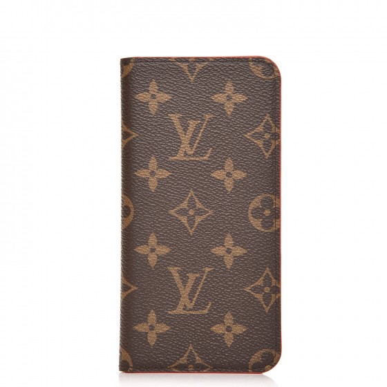 LOUIS VUITTON Monogram iPhone 7/8 Plus Folio Case Red 228048