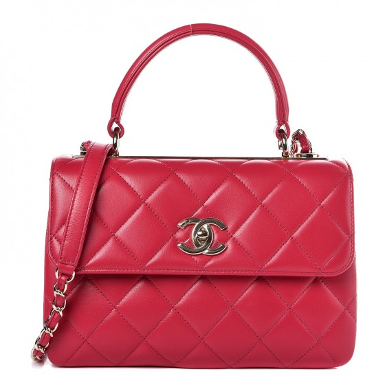 CHANEL Lambskin Quilted Small Trendy CC Dual Handle Flap Bag Pink 299241