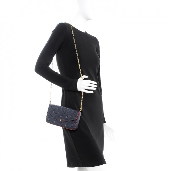 Louis Vuitton, Bags, Louis Vuitton Pochette Melanie Monogram Empreinte  Leather Mm Blue