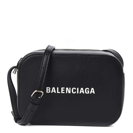 BALENCIAGA Calfskin Everyday Logo XS Camera Bag Black 576102